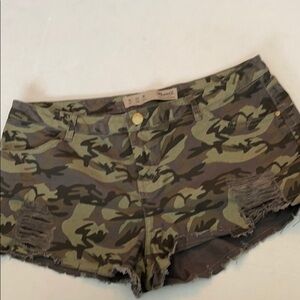 Denim Co. Green Camo Cutoff Shorts 10